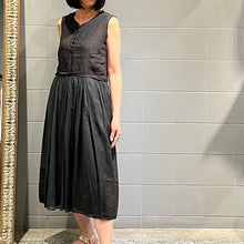 Load image into Gallery viewer, Hannoh Wessel/Cotton-linen dress(Ink/Black) - OBEIOBEI