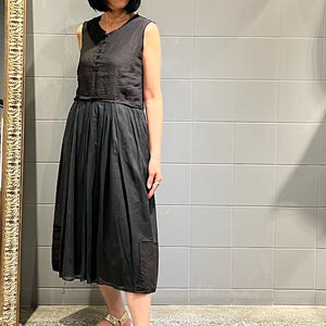 Hannoh Wessel/Cotton-linen dress(Ink/Black) - OBEIOBEI