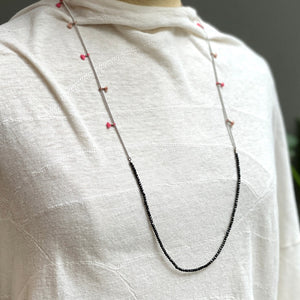 SHASHI/Black Spinel Tassel Necklace - OBEIOBEI