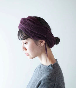 日本設計師帽款/Mohair 3-way Beanie (Natural/Purple) - OBEIOBEI
