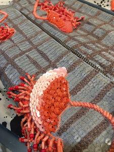 Jamin Puech/Orange grey sequin embroidery handbag - OBEIOBEI