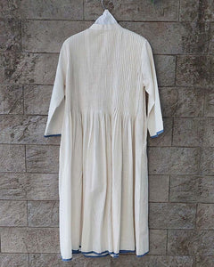 ITR/Ivory Pleated Cotton Dress - OBEIOBEI