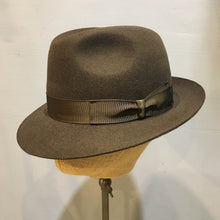 Load image into Gallery viewer, Borsalino/Dark brown fedora hat(Medium brim) - OBEIOBEI