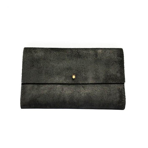 Delle Cose/Black horse suede wallet - OBEIOBEI