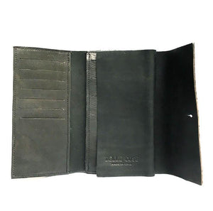 Delle Cose/Black horse suede wallet - OBEIOBEI