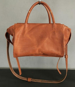 Delle Cose/Light brown square tote with shoulder strap - OBEIOBEI