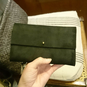 Delle Cose/Black horse suede wallet - OBEIOBEI