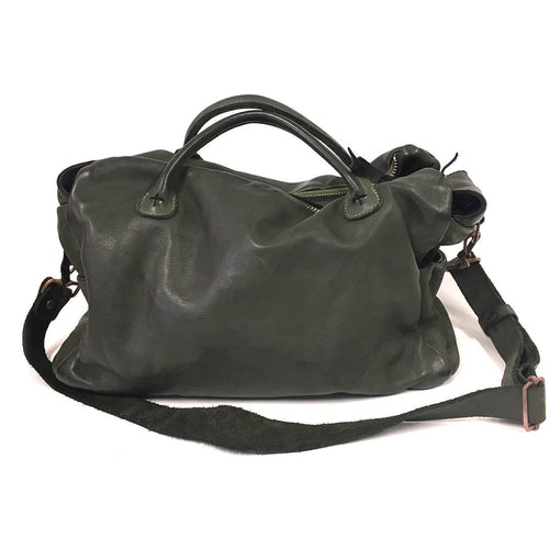 Delle Cose/Double Zip Calf Leather Bag (Black) - OBEIOBEI