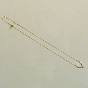 Medecine Douce/Gold-red beads necklace - OBEIOBEI