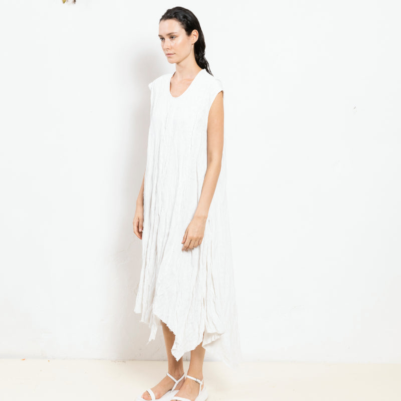 義大利設計師品牌/White Sleeveless Dress - OBEIOBEI